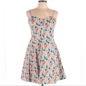 ALICE + OLIVIA Nella Bird Print Fit & Flare Mini Dress Sz 12 NWT Sweetheart